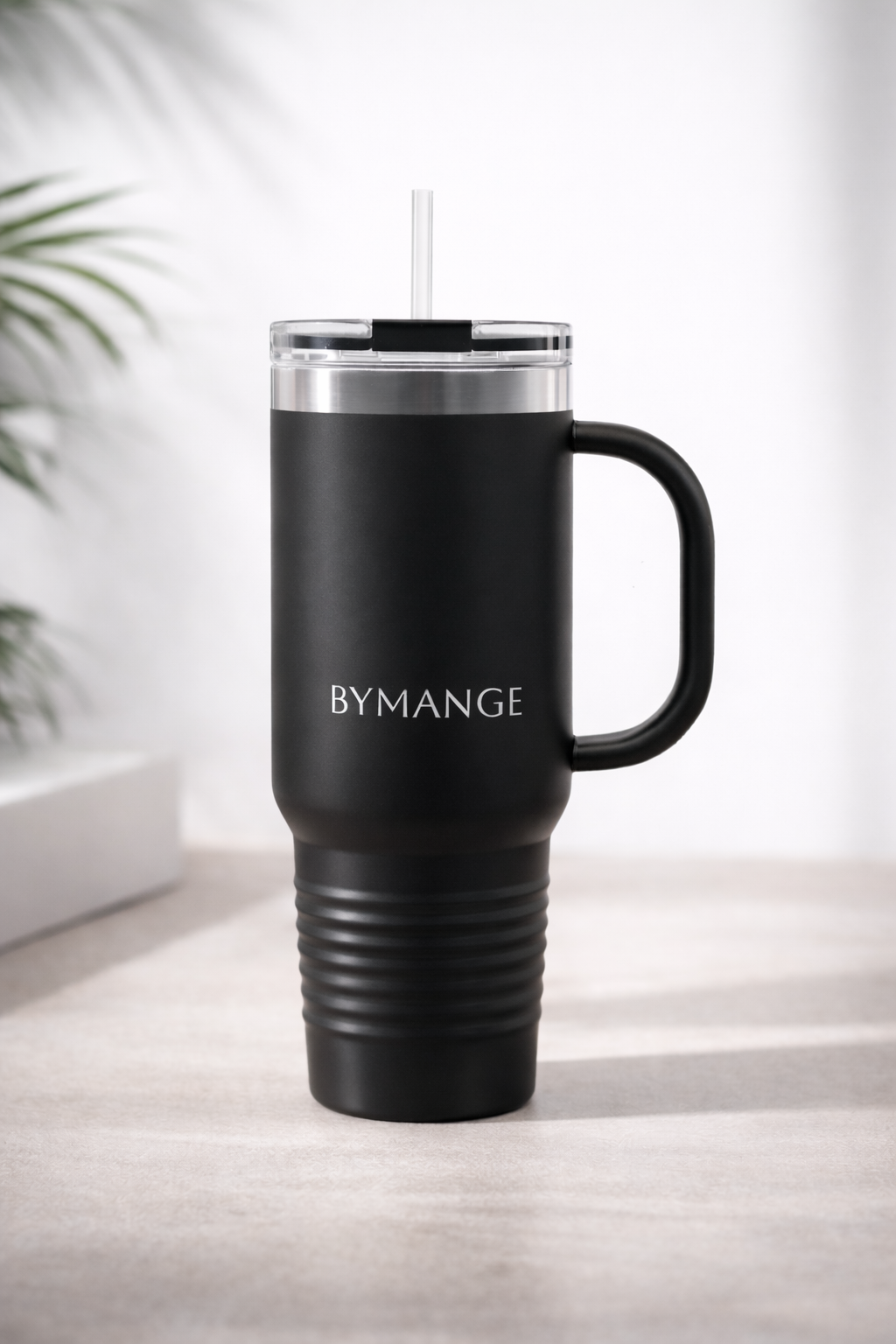 BYMANGE Premium 40 oz Insulated Mug with Handle & Straw