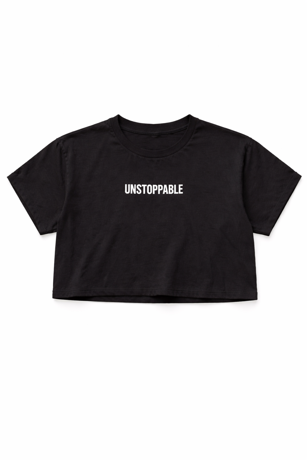 Unstoppable Crop Tee – Women's Minimalist Cropped T-Shirt | by mange