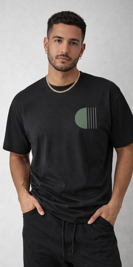 Men's Oversized Tee — Minimalist Modern Art Graphic Shirt