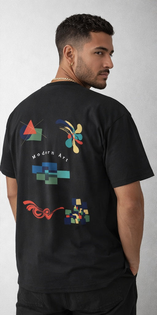 Men's Oversized Tee — Minimalist Modern Art Graphic Shirt