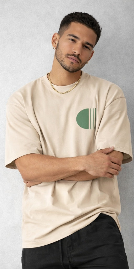 Men's Oversized Tee — Minimalist Modern Art Graphic Shirt